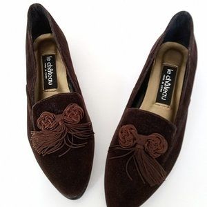 NWOT '90s Vintage Tasseled Velour Flats